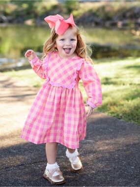 Cecil and Lou Checked Dress - 4t